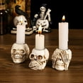 thumbnail image 2 of EUDIDV Spooky Halloween Ornaments Halloween Skeleton Candlestick Halloween Horror Decorative Skeleton Candlestick Creepy Halloween Props, 2 of 6