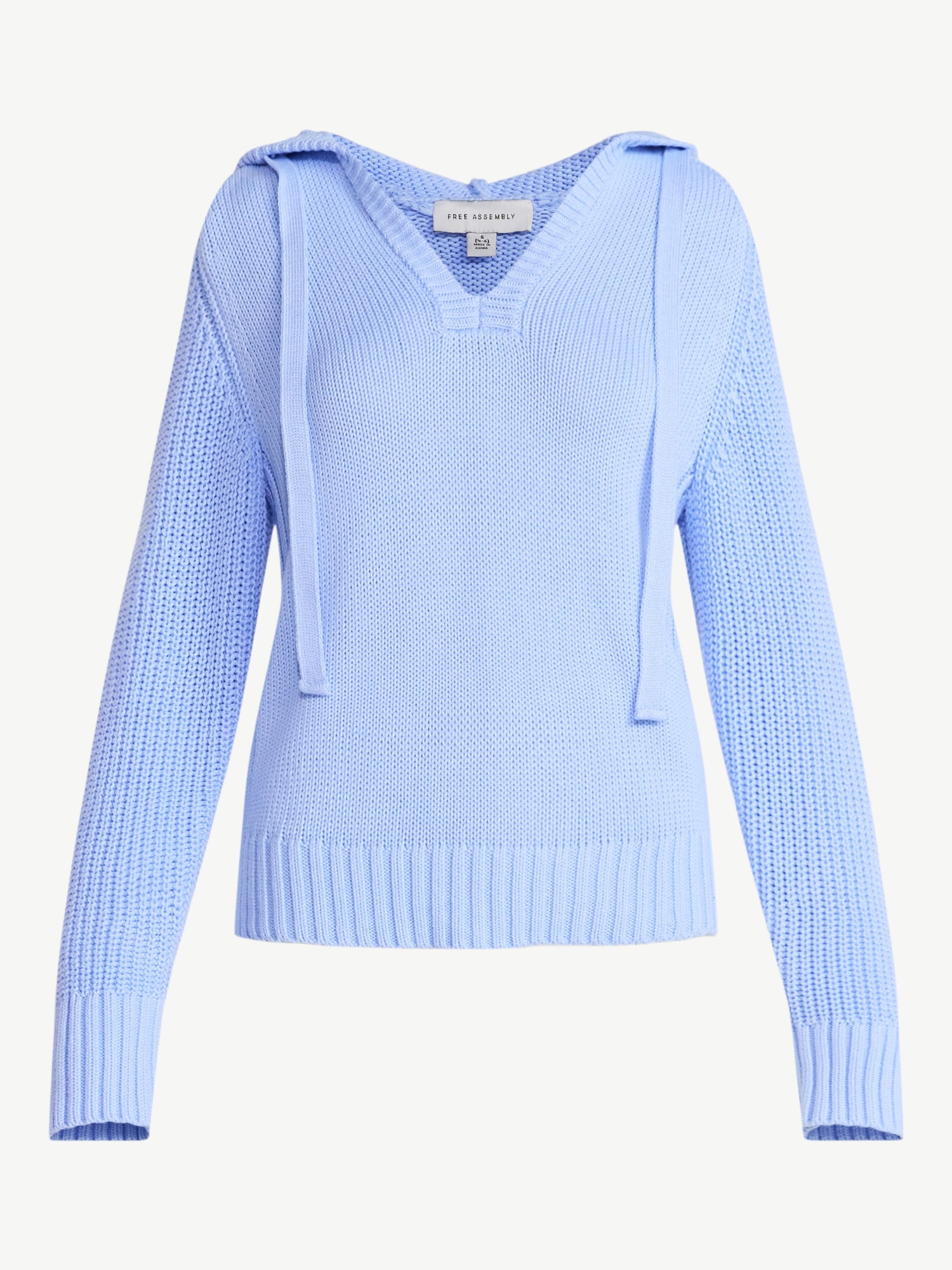 Free Assembly Women's Cotton Hoodie Sweater with Long Sleeves, Sizes XS-XXL
