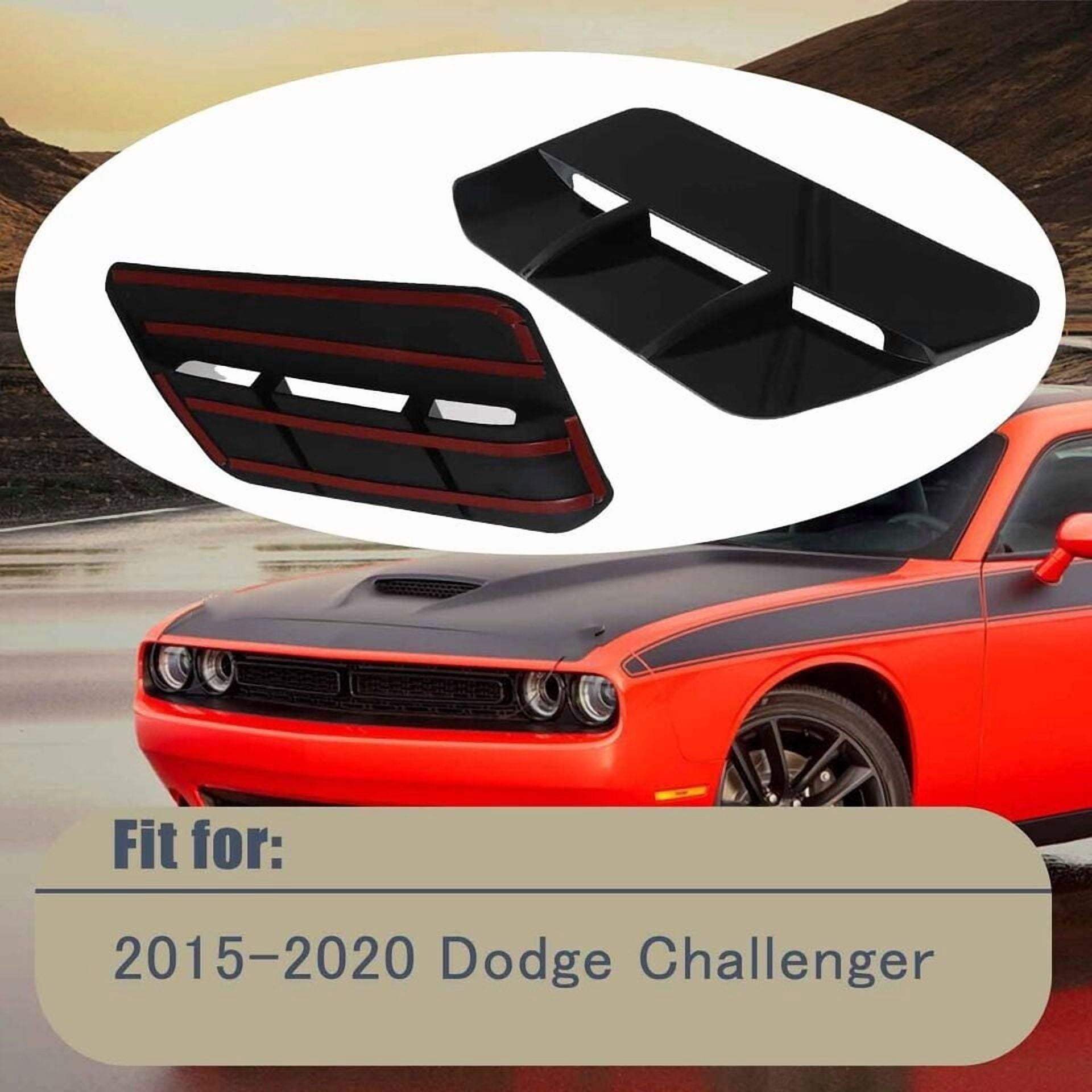 Black Matte Engine Hood Air Outlet Vent Cover Trim For Challenger 2015-2020