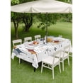 thumbnail image 5 of 52x70 Inch Outdoor Tablecloth with Umbrella Hole Zipper Rectangle Blue Red Diamond Rectangular Tablecloths Outside Waterproof Modern Geometric Middle Century Patio Table Cloth Cover for Picnic Party, 5 of 8