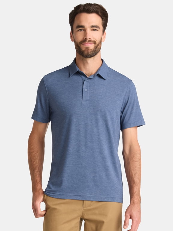 Men's & Big Men's Poly Polo with Short Sleeves, Sizes S-3XL