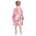 thumbnail image 3 of Girls' long-sleeved dress Bowknot Pumpkin Girls' A-line dress with ribbed cuffs Soft and comfortable, 3 of 6