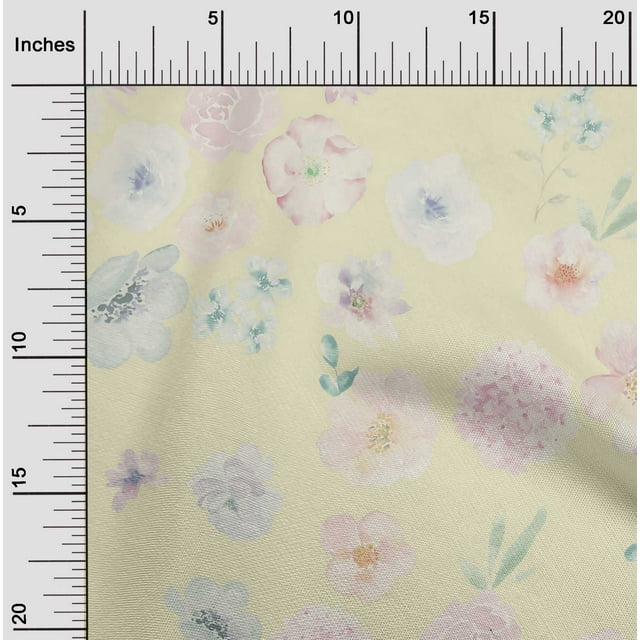 oneOone Viscose Chiffon Fabric Flower Watercolor Printed Craft Fabric BTY 42 Inch Wide