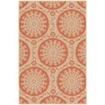 thumbnail image 1 of Unique Loom Botanical Collection Floral Abstract Transitional Indoor and Outdoor Flatweave Area Rug, 3 Feet 3 Inch x 5 Feet, Terracotta/Beige, 1 of 1