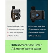 WiFi Water Timer with Flow Meter - No Hub Required, Flow-Sensing Smart Sprinkler Timer Compatible with Alexa & Google Home, Wireless Remote Garden Irrigation, Real-Time Water Usage Monitor