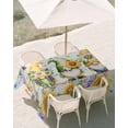 thumbnail image 3 of 60x120 Inch Outdoor Tablecloth with Umbrella Hole Zipper Rectangle Sunflowers Rectangular Tablecloths Outside Waterproof Spring Flowers Gnomes Hydrangea Daisy Wood Patio Table Cover for Picnic Party, 3 of 8