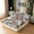 thumbnail image 4 of Manfei Abstract Camouflage Twin Fitted Sheet, Vintage Camo Bedding, Pebble Gray, 2 Pieces, 1 Fitted Sheet and 1 Pillowcase, 4 of 6