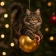 thumbnail image 1 of Adorno navideño de gato en acrílico 2D | Silueta de gato con huellas | Acrílico pulido duradero de 3 mm | Ideal para árbol de Navidad, decoración del hogar, regalos y llaveros, 1 of 2