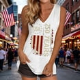 thumbnail image 2 of IDOCLOTHES 4th of July Tank Tops for Women 250th Anniversary USA Shirt America 250 Years V Neck Sleeveless Tops Patriotic Shirts for Women Tanks White, M, 2 of 5