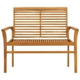 thumbnail image 3 of vidaXL Garden Bench Teak Brown Solid teak wood, 100% polyester fabric, 3 of 6