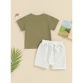 thumbnail image 4 of Bslissey Toddler Baby Boys Summer Clothes Short Sleeve Letter Print T-shirt Tops + Elastic Waist Shorts 2Pcs Outfits 6M 12M 18M 24M 3T Infant Casual Short Pants Sets, 4 of 9