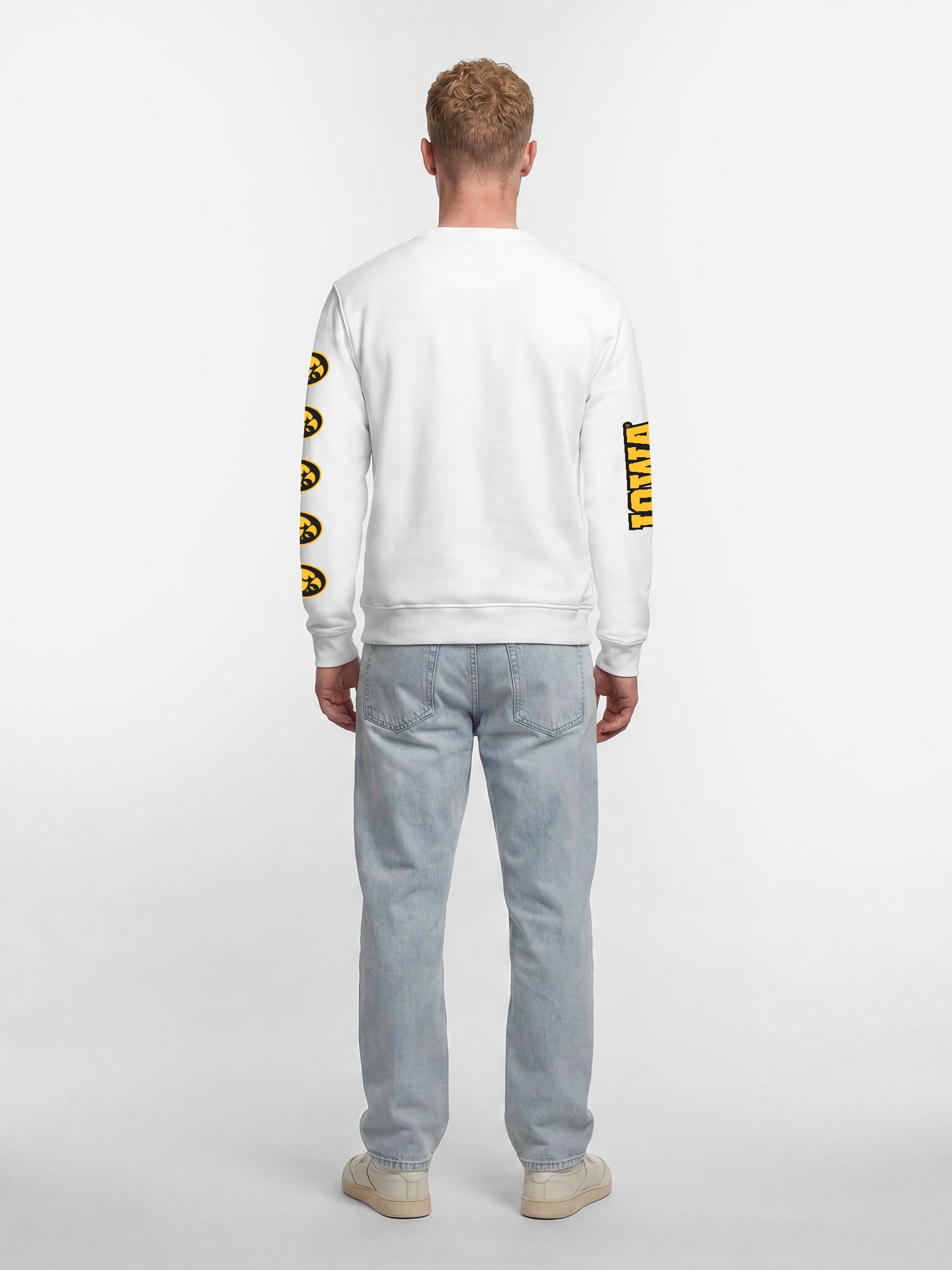 Iowa Hawkeyes Reebok Mens White Crew Sweatshirt