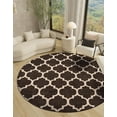 thumbnail image 6 of Unique Loom Trellis Collection Area Rug - Philadelphia (8' Round Chocolate Brown/Beige), 6 of 11