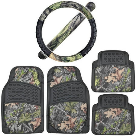 Bdk Black Camo Car Floor Mats With Cushion Grip Steering Wheel