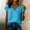 Blue women's v neck wrap top a1, variant on Women's V Neck Short Sleeve Wrap Top Cotton Linen Casual Blouse Solid Basic Tee Shirt Party Wear Summer Fashion, Orange L