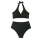 thumbnail image 4 of Mujer cómodo con almohadilla en el pecho sin aros sólido fruncido cuello halter Bikini Split traje de baño OAVQHLG3B Store lin121212, 4 of 4