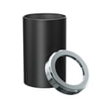 thumbnail image 2 of Gatco Latitude II Stainless Steel 2.9 Gallon Round Wastebasket with Removable Lid, Matte Black/Chrome, 2 of 5