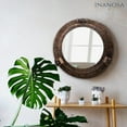 thumbnail image 2 of Inanosa 17" Wall Mounted Aluminium and Steel Alloy Vintage Ship's Porthole Mirror | Raku Finish Bathroom Window Mirror | Pirate's Maritime Nautical Themed Decor - 1 Pc, Raku Finish, 2 of 5