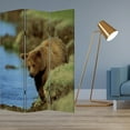 thumbnail image 2 of 1" x 48" x 72" Multi Color Wood Canvas Bear  Screen, 2 of 3