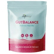 Sipology: GutBalance - Raspberry Lemonade - 12 Stick Pack - Prebiotic Fiber Mix, Powder Drink, Promote Digestive Health, Organic Stevia, Plant Based