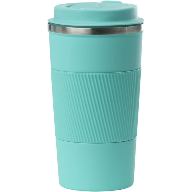 Dominica 18 oz Travel Coffee Mug - Double Wall Vacuum Insulated Stainless Steel Tumbler with Flip Lid, Leak-Proof Coffee Cup with Non-Slip Silicone Base, Hot & Cold Drink Container