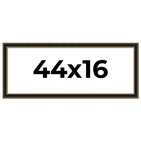 44x16 Frame Gold Antique Vintage Sold Wood Picture Frame | 1.75 Inch Moulding Width | Interior