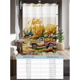 thumbnail image 6 of No Hook Cloth Fabric Shower Curtain with Snap in Liner, Hello Autumn Truck Fall Waterproof Shower Curtains Set with See Through Top Window, Thanksgiving Pumpkins Forest Bath Curtains Shower 72"x84", 6 of 6