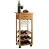 Winsome Wood Wine Cart with glass rack, drawer.