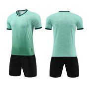 QSAWXQZ Men's 2PC Athletic Jersey Set Printed Crew Neck Short Sleeves Top Elastic Waist Shorts with Pockets Outfit Casual Vacation for Training XL