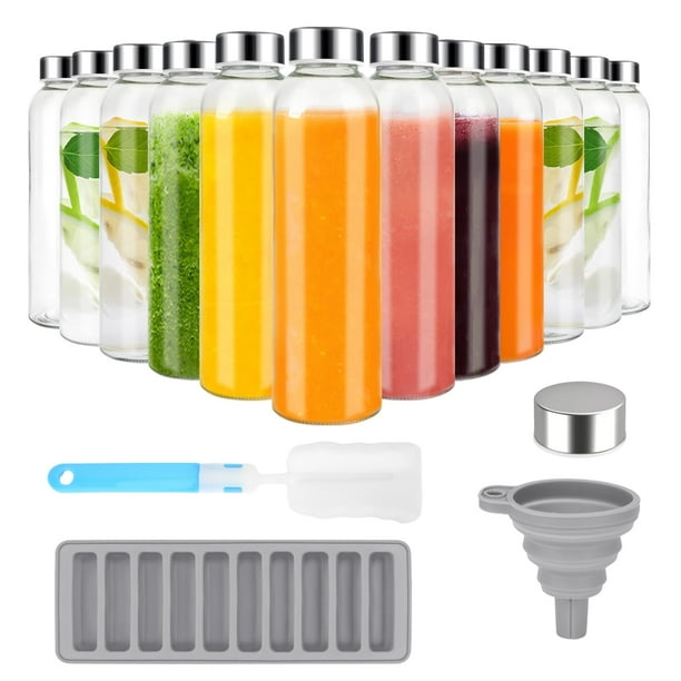 Botellas de agua de vidrio Zukro 540 ml con tapa de acero inoxidable x12