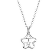 Simple alloy hollowed out Double star necklace D3X2