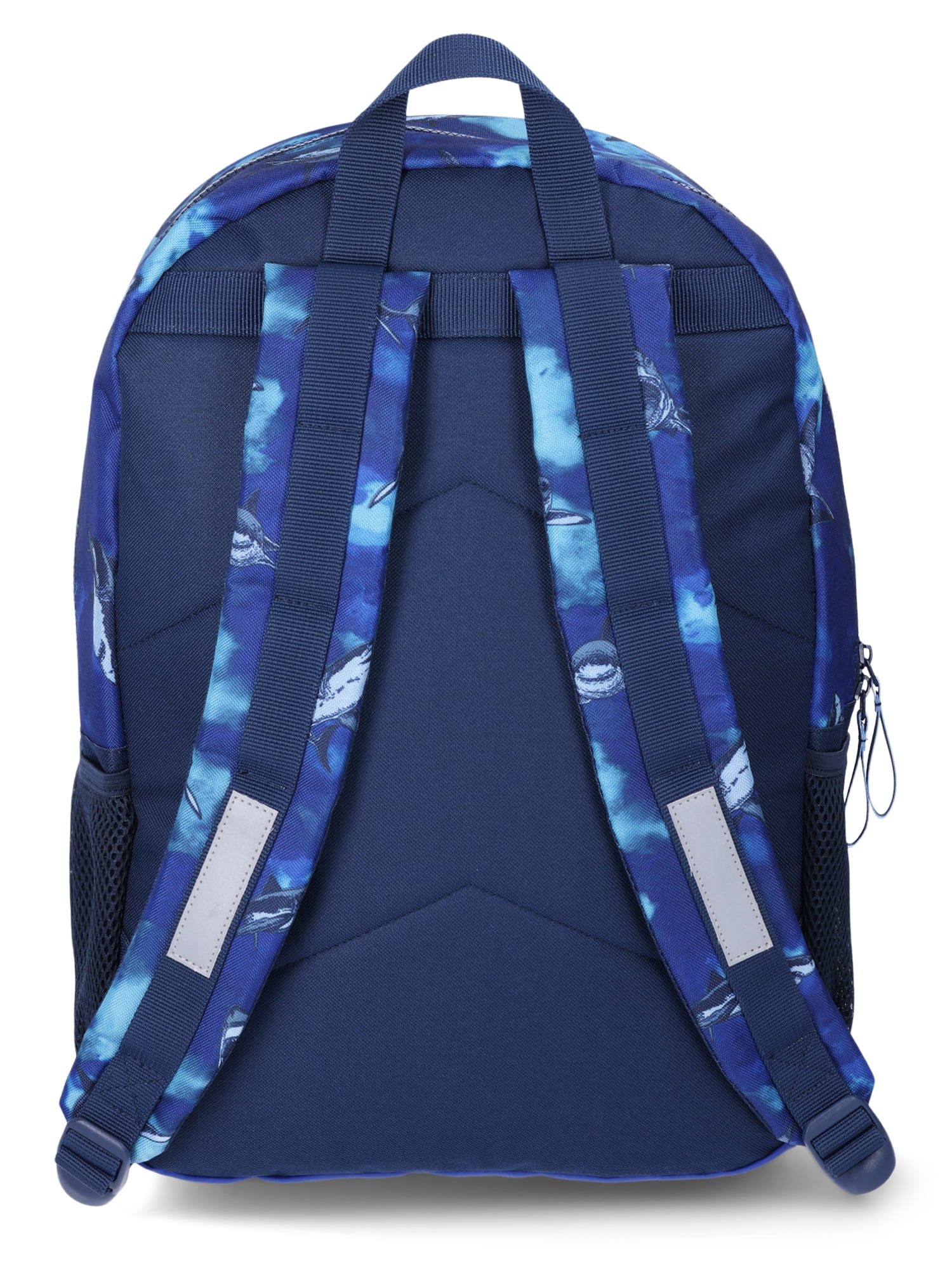 Wonder Nation Kids 17" Shark Laptop Backpack and Lunch Bag 5-Piece Set, Blue Cove
