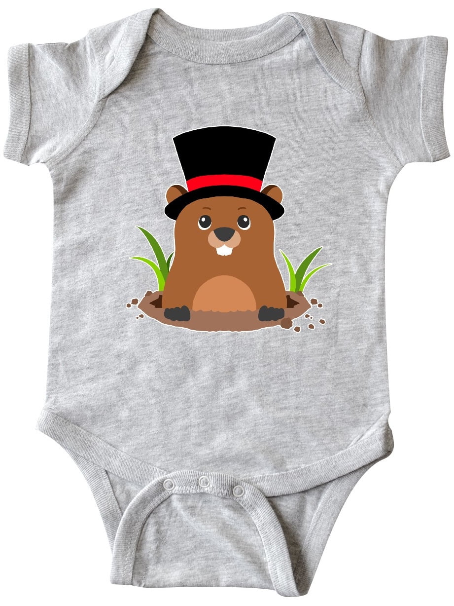INKtastic Groundhog Day with Groundhog in Top Hat Infant Creeper