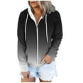 thumbnail image 2 of Ashirexll Zip Up Hoodie Women, Winter Tops for Women, Stylish Printed Long Sleeve Blouse with Pocket, 2 of 4