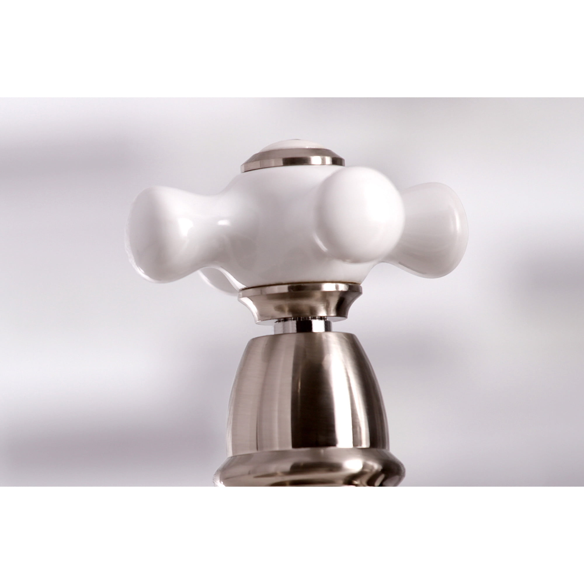 Kingston Brass KS7278PXBS English Country Bridge Kitchen Faucet with Brass Side Sprayer, Brushed Nickel