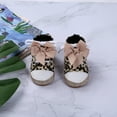 thumbnail image 5 of Gureui Infant Baby Girl Shoes Leopard / Star Ankle Bowknot Soft-Soled Non-Slip Footwear 0-12M, 5 of 7