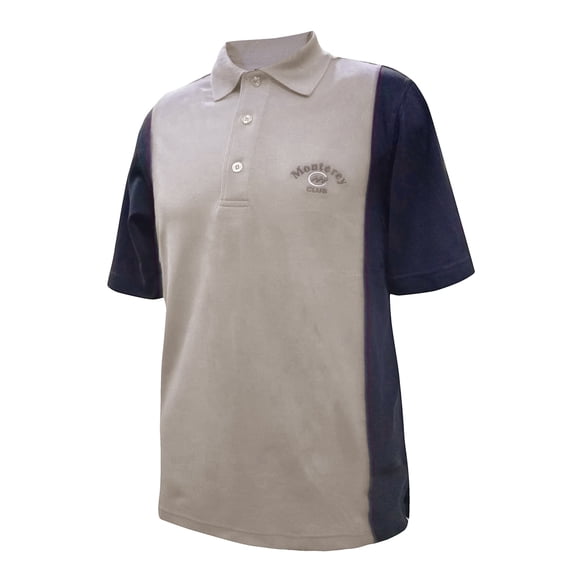 Monterey Club Men's Stretch Cotton Contrast Pique Golf Polo Shirt #1033