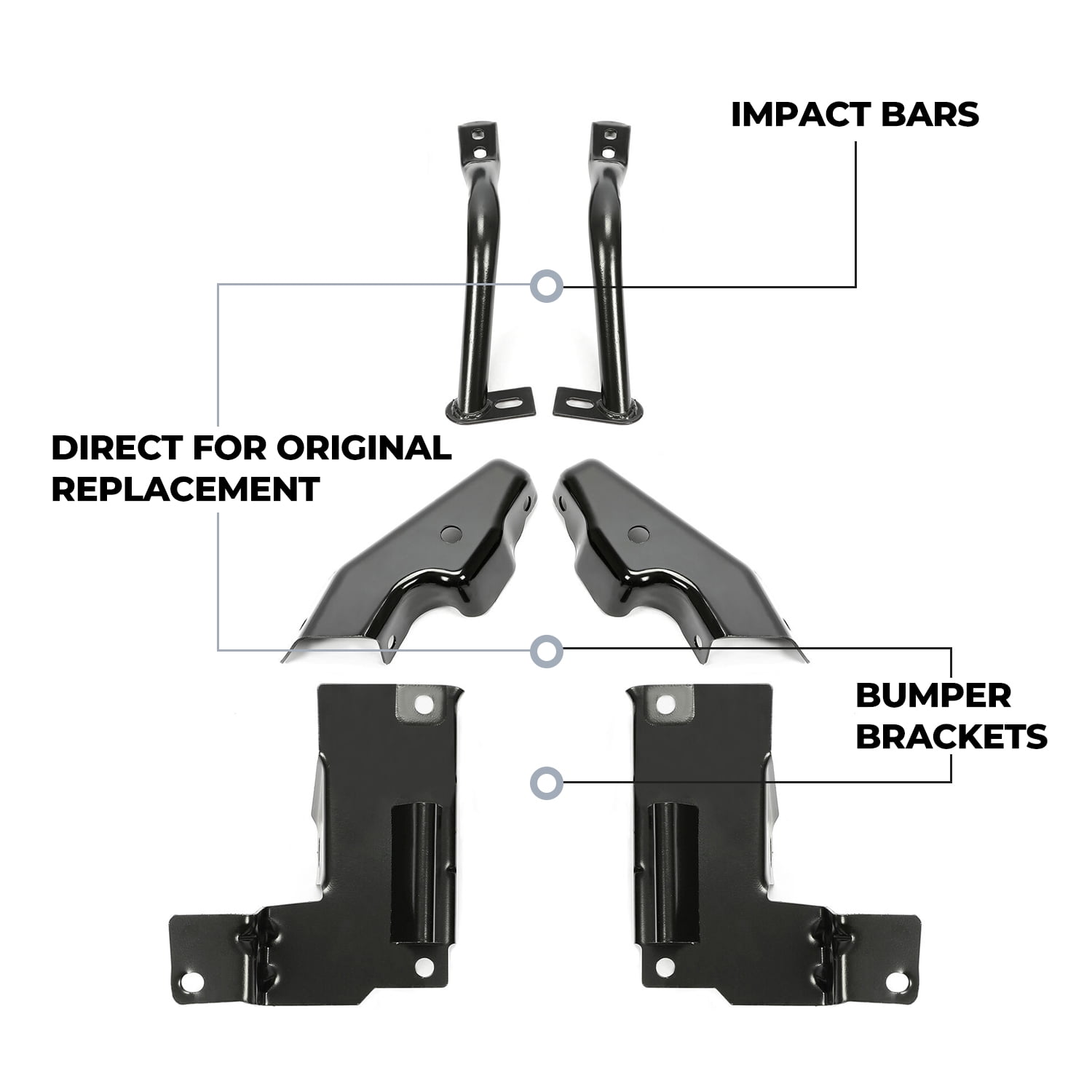 Kojem 6 PCS Front Bumper Bracket Set for 2003-2006 Chevrolet Silverado 1500 and 2002-2006 Avalench 1500 Left Driver and Right Passenger