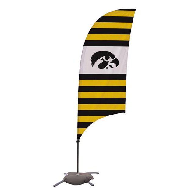 Showdown Displays 810029IOWA-002 7.5 ft. Iowa Hawkeyes Razor Feather NCAA Flag with Cross Base - No.002