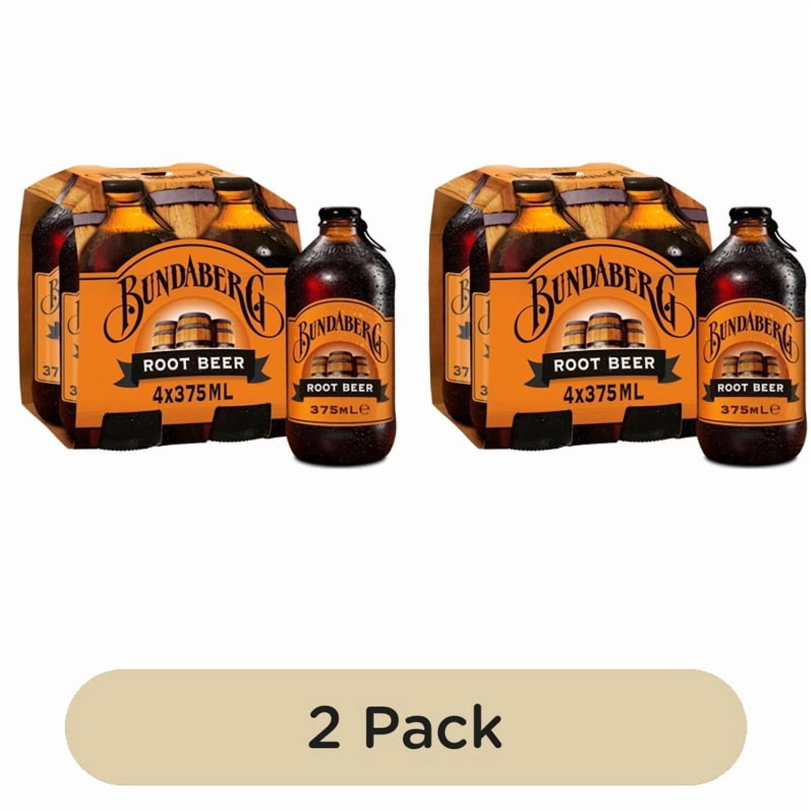 Bundaberg Australian Root Beer 4 x 375ml, British Import (Pack of 2)