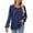 Blue, variant on IROINNID Women's Long Sleeve V-Neck Shirts Cool Shirts for Women Casual Solid V-Neck Pleated Long Sleeve Loose T-shirt Top,Black