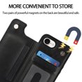 thumbnail image 5 of Allytechgroup Leather Flip Wallet Cell Phone Case with Card Slots Kickstand Magnetic Buckle Shockproof for Apple iPhone 16e, Black, 5 of 9