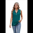 thumbnail image 4 of Camisetas Sin Mangas con Cremallera para Mujer, Verde Oscuro, XXL, 4 of 10
