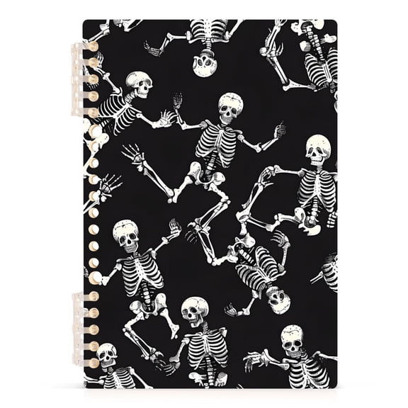 Skeletons Dancing Spiral Journal Notebook College Ruled Notebook 8.3" x 5.7" A5 Lined Thick Paper Page