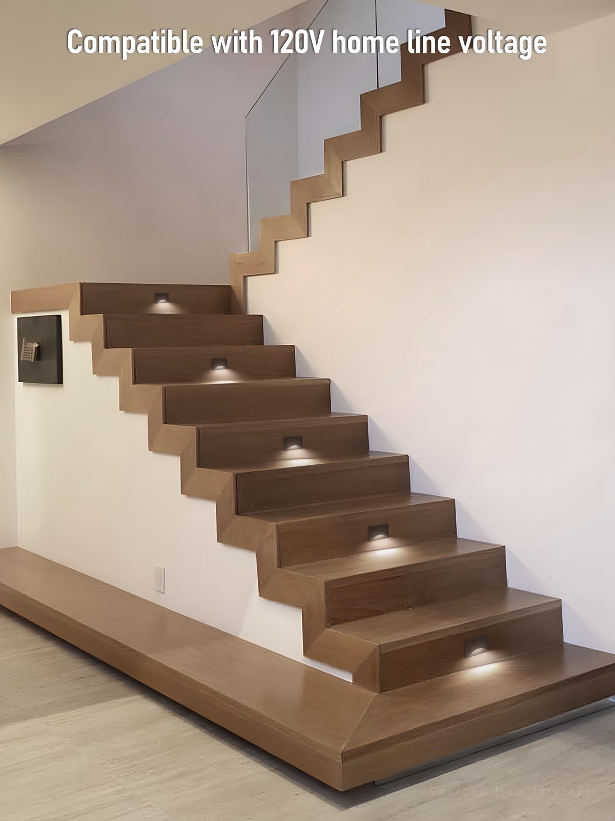 9 Pack 5CCT 120V LED Step Lights, Dimmable Stair Lights IP65 Waterproof, Aluminum Shell, Anti-Glare, CRI90, Oil Rubbed Bronze