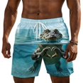 thumbnail image 4 of XFeng Men's 2 in 1 Swim Trunks, Print Board Shorts with Compression Liner, Quick Dry Beach Swim Shorts with Pockets, 4 of 4