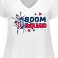 thumbnail image 4 of Inktastic 4th of July Boom Squad Blue and Red Fireworks Women's Plus Size V-Neck T-Shirt, 4 of 5