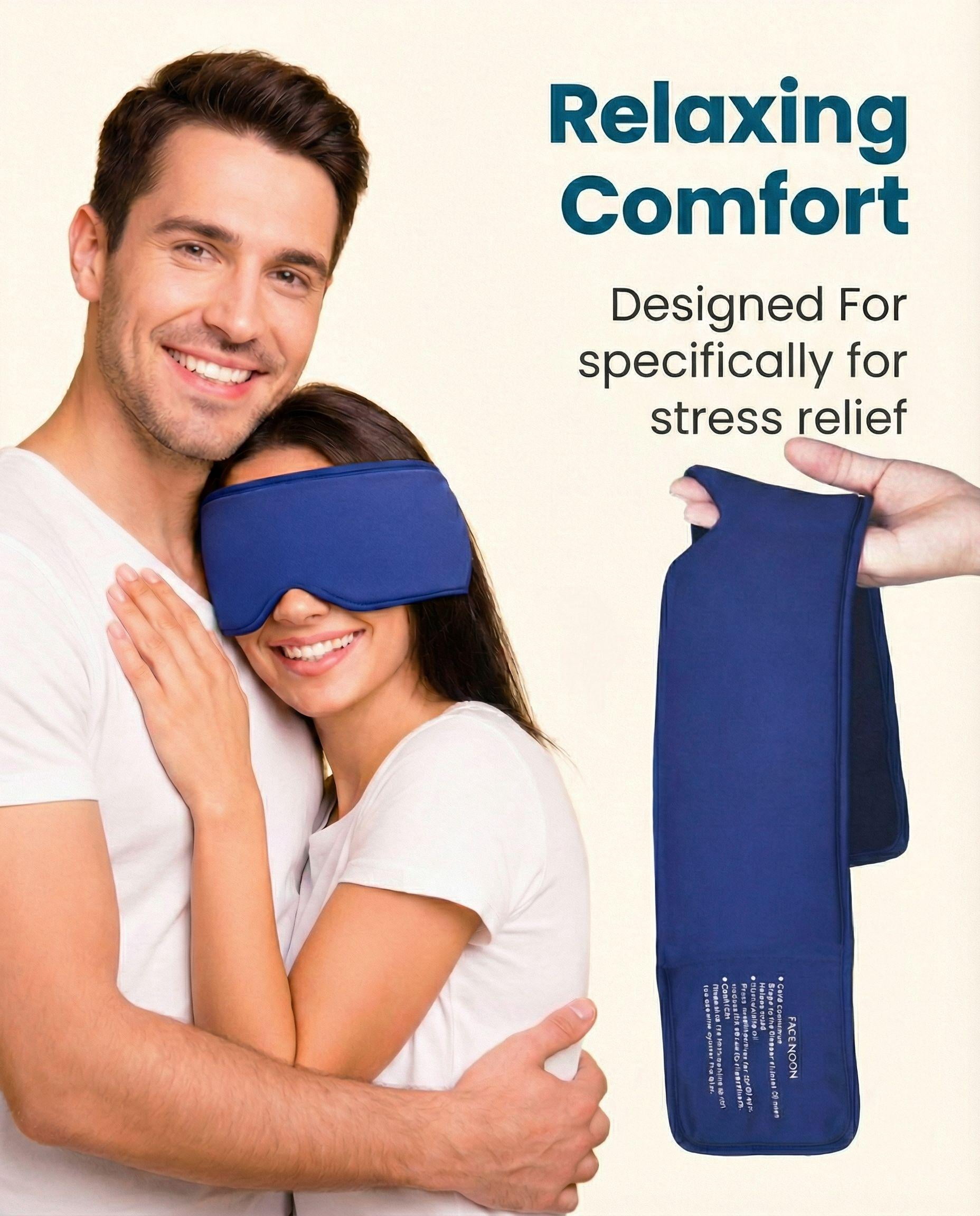 FACEMOON Gel Cooling Eye Mask Large Comfort Design for Tired Eyes Puffy Eyes Relief Soft Flexible Reusable Night Comfort Black
