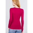 thumbnail image 4 of Simply Fashion Active Basic CrewNeck LongSleeve Slim Fit Cotton Tshirts,hpink,1X, 4 of 4