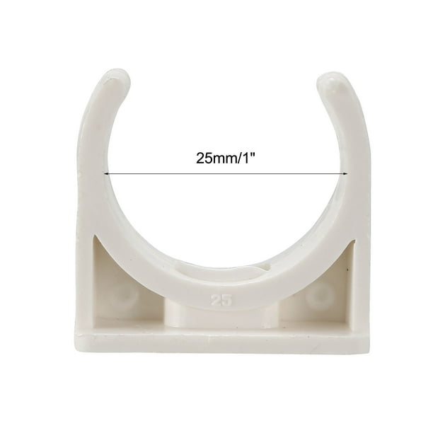 PVC Water Supply Pipe Clamp Clips Fittings 25mm Inner Dia 100 Pcs